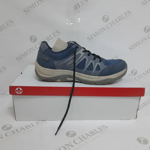 BOXED PAIR OF RIEKER WALKING SHOES IN NAVY SIZE 5