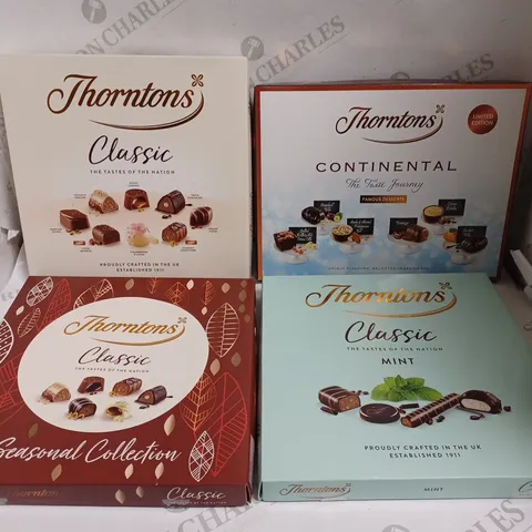 4 X ASSORTED THORNTON'S CHOCOLATE SELECTIONS BOXES 