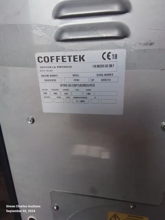 COFFETEK VITRO INSTANT COMMERCIAL COFFEE MACHINE 