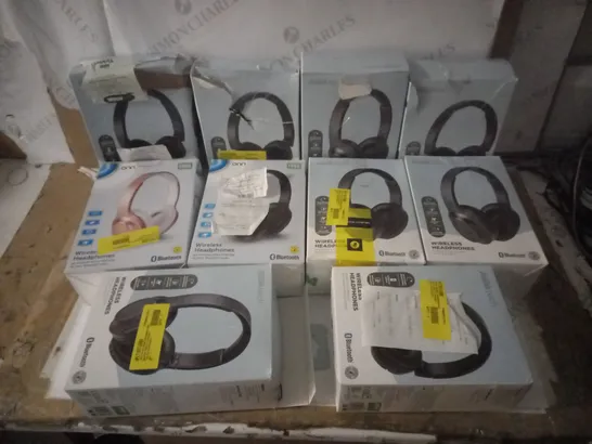 GROUP OF APPROX 10 ASSORTED ASDATECH AND ONN WIRELESS HEADPHONES