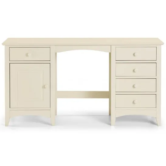 BOXED ATLANTA TWIN PEDESTAL DRESSING TABLE IN STONE WHITE (1 BOX)