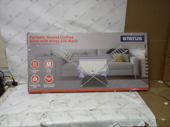 STATUS PORTABLE HEATED CLOTHES AIRER WITH WINGS 