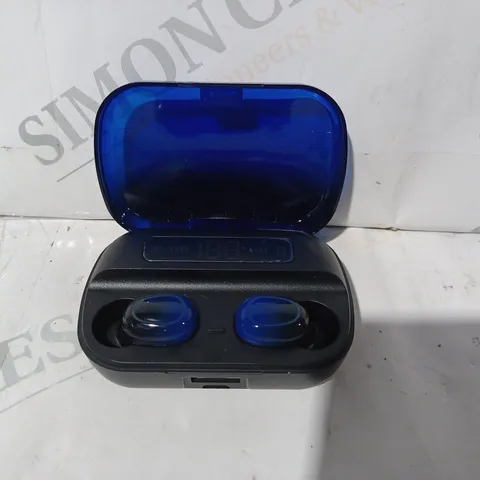 BOXED HBQ-Q82TWS STEREO WIRELESS MINI EARBUDS IN BLACK/BLUE