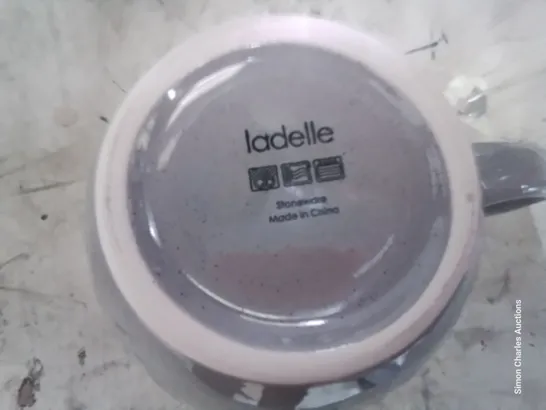 BOX OF ASSORTED LADELLA STONEWARE CROCKERY GREY/WHITE