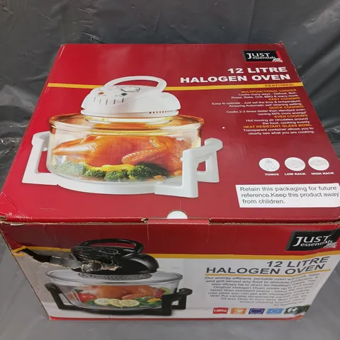 BOXED JUST ESSENTIALS 12 LITRE HALOGEN OVEN