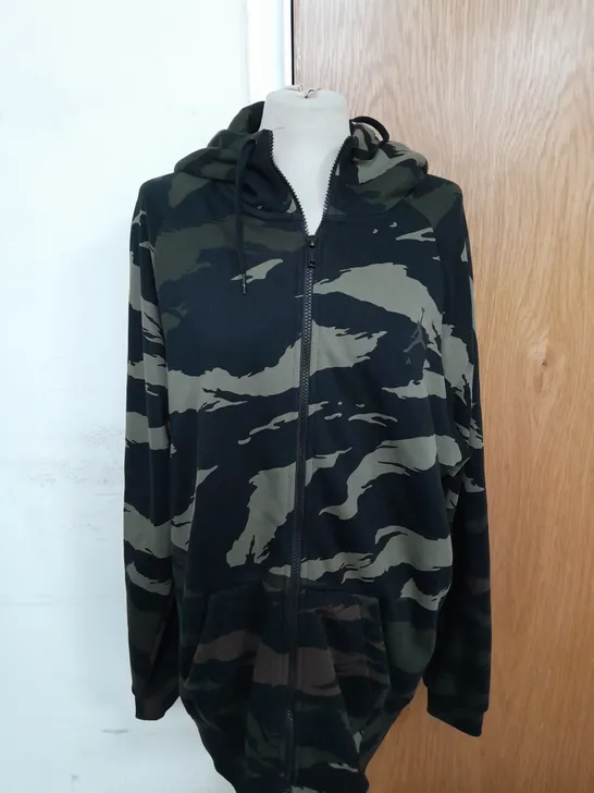 JORDAN FULL ZIP HOODIE IN DARK CAMO GREEN SIZE XL