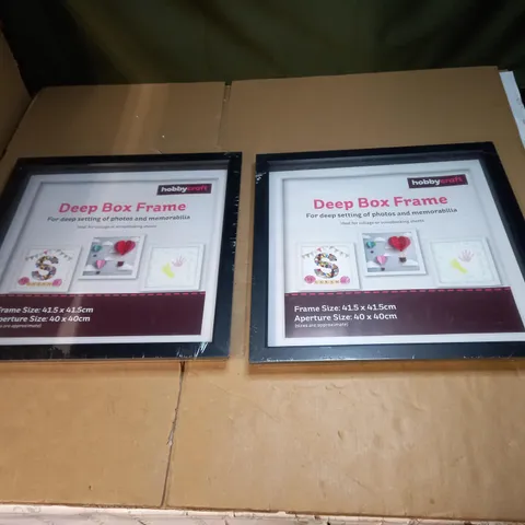 LOT OF 2 HOBBYCRAFT DEEP BOX FRAMES 40X40CM APERTURE