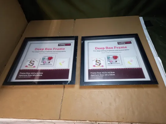 LOT OF 2 HOBBYCRAFT DEEP BOX FRAMES 40X40CM APERTURE