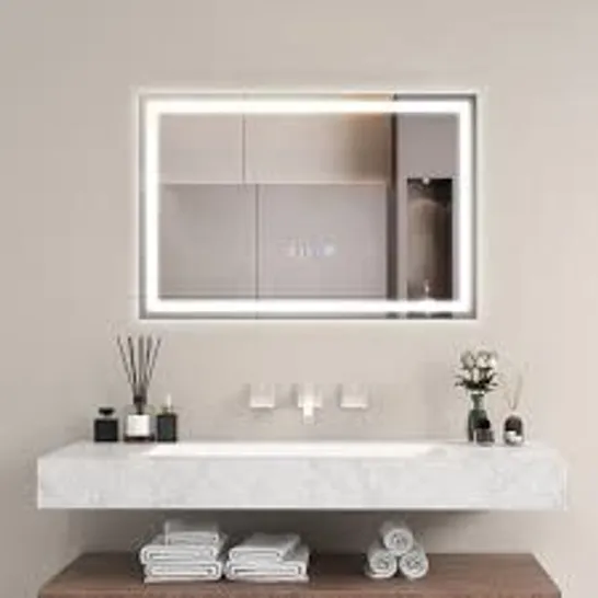 BOXED COSTWAY LED BATHROOM MIRROR WITH 3-COLOR DIMMABLE LIGHTS 60 X 40cm