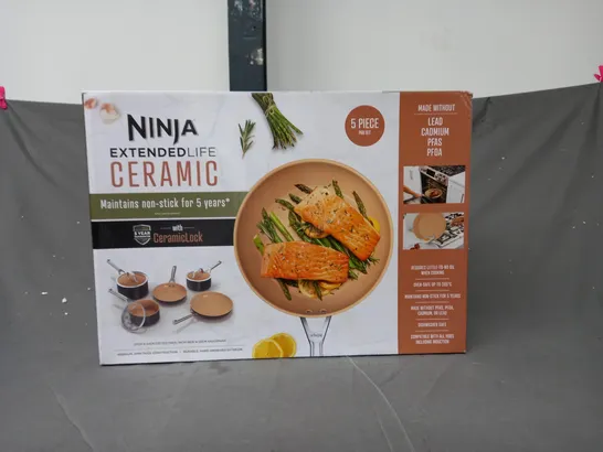 BOXED NINJA EXTENDED LIFE CERAMIC 5 PIECE COOKWARE SET CW95000UK