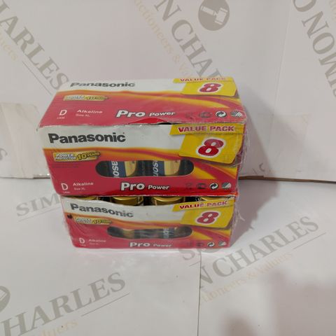 LOT OF 2 ASSORTED PACKS OF PANASONIC PRO BATTERIES (PRO POWER, D XL)