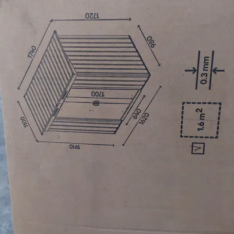 BOXED GOODHOME BASIC METAL SHED 1.6sq m.