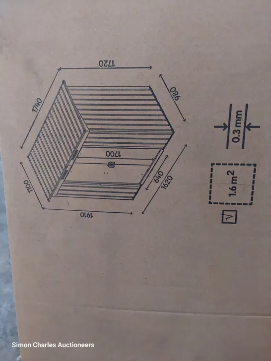 BOXED GOODHOME BASIC METAL SHED 1.6sq m.