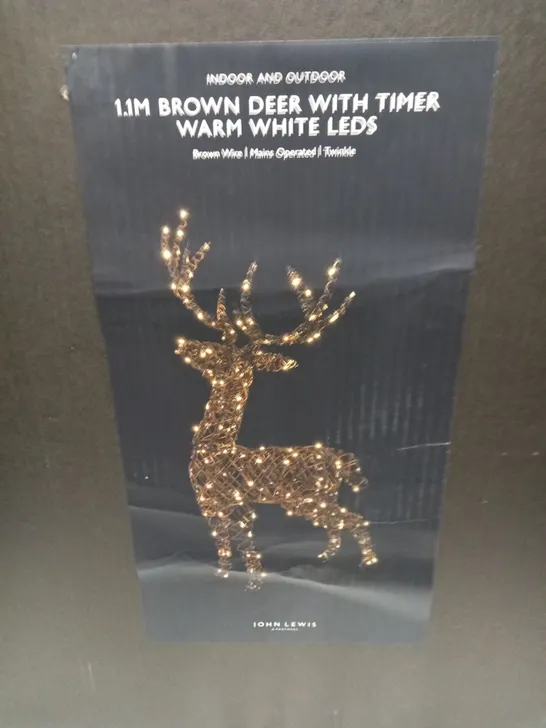 1.1 BROWN DEER WITH TIMER WARM WHITE LEDS 