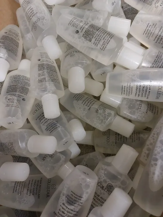 LOT OF APPROX 60 X 50ML COLLISTAR ACQUA MICELLARE DETERGENTE STRUCCANTE CLEANSING MICELLAR WATER 