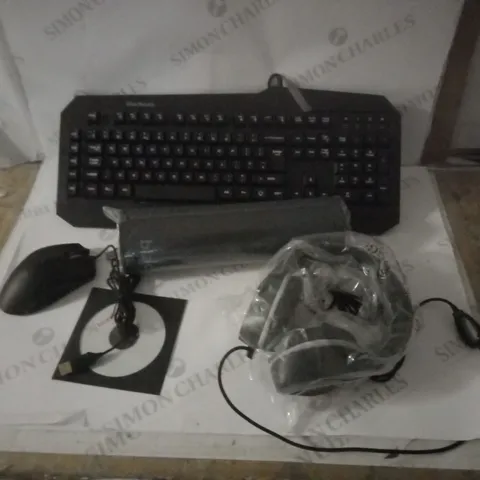 2 BRAND NEW BOXED BLACK WEB 4 IN 1 GAMING KIT INCLUDING; MOUSE, KEYBOARD, HEADSET AND MOUSE MAT