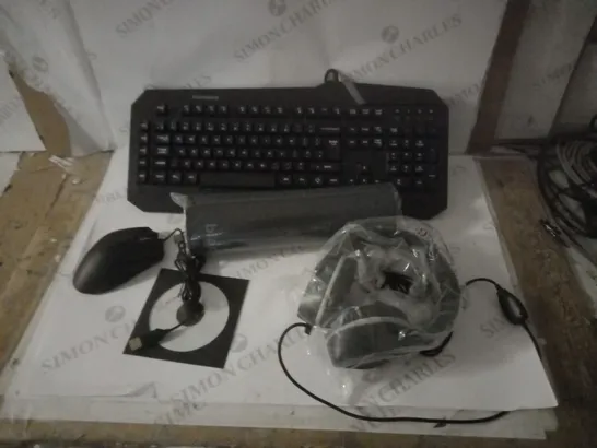 2 BRAND NEW BOXED BLACK WEB 4 IN 1 GAMING KIT INCLUDING; MOUSE, KEYBOARD, HEADSET AND MOUSE MAT