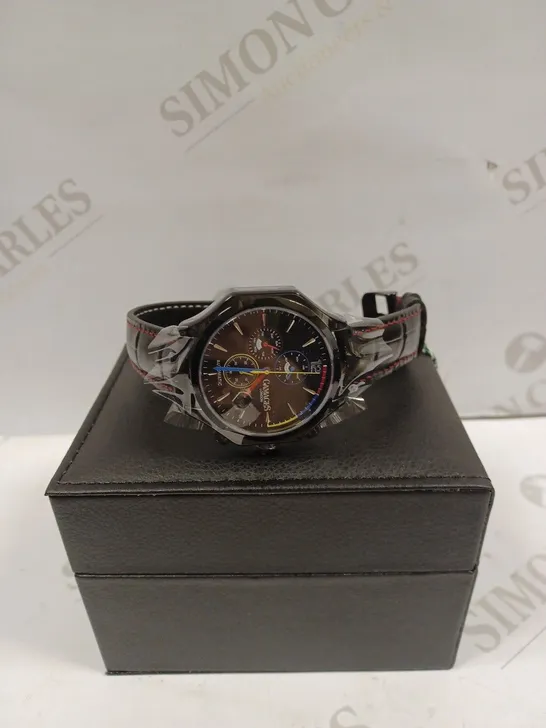 GAMAGES OF LONDON LIMITED EDITION HAND ASSEMBLED GRANDEUR AUTOMATIC BLACK WATCH RRP £695