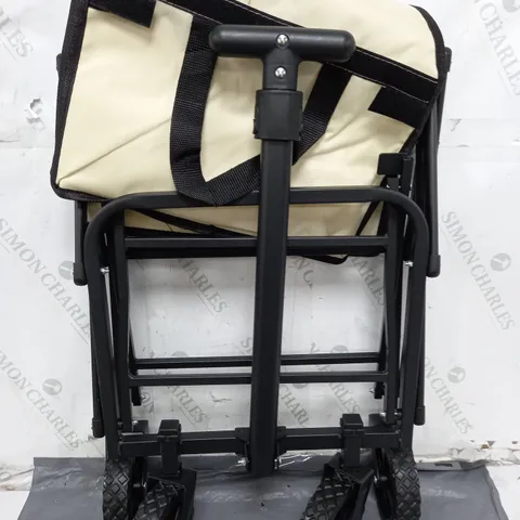 PORTABLE CAMPING CART IN BLACK/CREAM