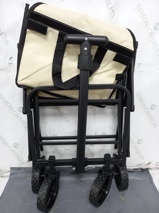 PORTABLE CAMPING CART IN BLACK/CREAM