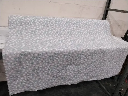 ROLL OF GREY FLOWER-PATTERNED LINEN APPROXIMATELY 150MX1.5M 