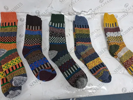 SET OF 5 MERINO WOOL NORDIC SOCKS - SIZE X-LARGE 