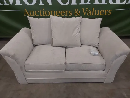 DESIGNER 2 SEATER FABRIC UPHOLSTERED SOFA