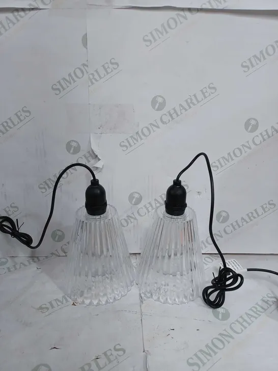 BUNDLEBERRY BY AMANDA HOLDEN SET OF 2 INDOOR OUTDOOR LIGHTS WITH FLUTED SHADE