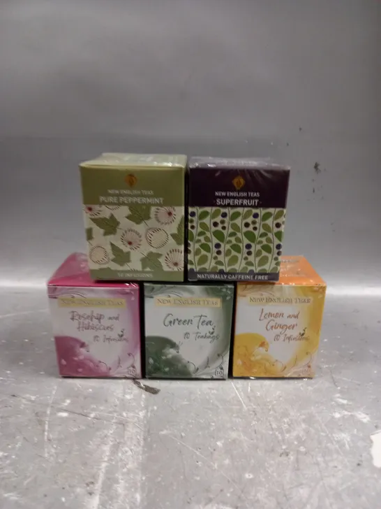 APPROXIMATELY 20 ASSORTED SEALED NEW ENGLISH TEAS TO INCLUDE - ROSEHIP AND HIBISCUS - GREEN TEA - LEMON AND GINGER - ETC