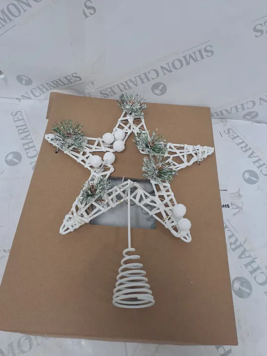 PRE LIT WHITE STAR TREE TOPPER RRP £15.99