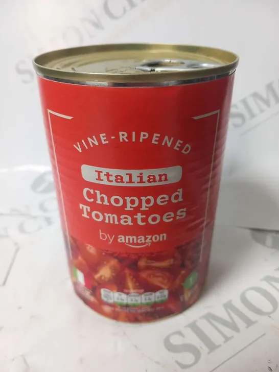 APPROXIMATELY 12 CANS OF VINE-RIPENED ITALIAN CHOPPED TOMATOES BY AMAZON 400G