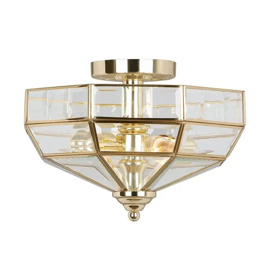 BOXED EVERSON GLASS SEMI FLUSH MOUNT