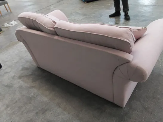 THE LANGRIDGE 2 SEATER SOFA BED IN UPHOLSTERED PINK FABRIC