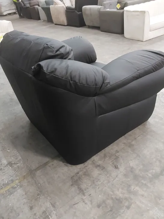 DESIGNER BLACK LEATHER ARMCHAIR 