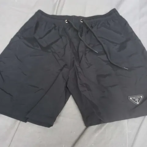 PRADA BLACK LOGO SHORTS - XL