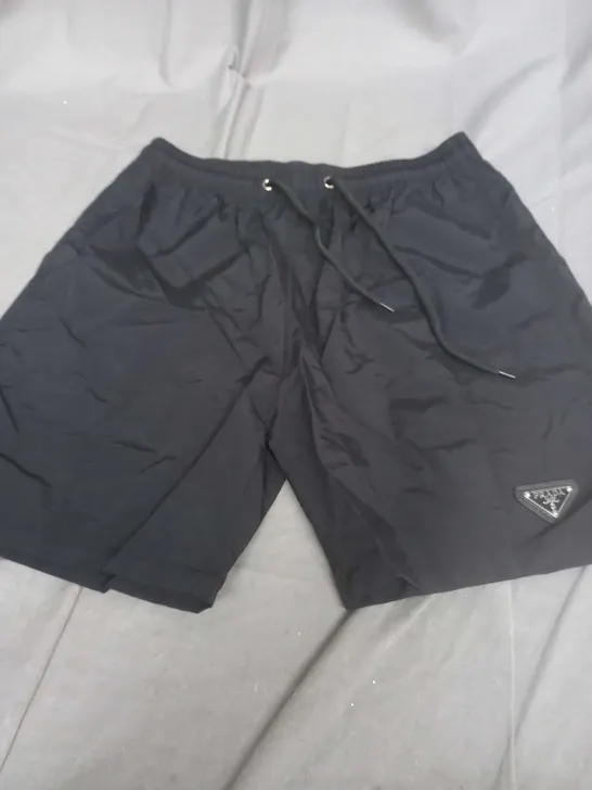 PRADA BLACK LOGO SHORTS - XL