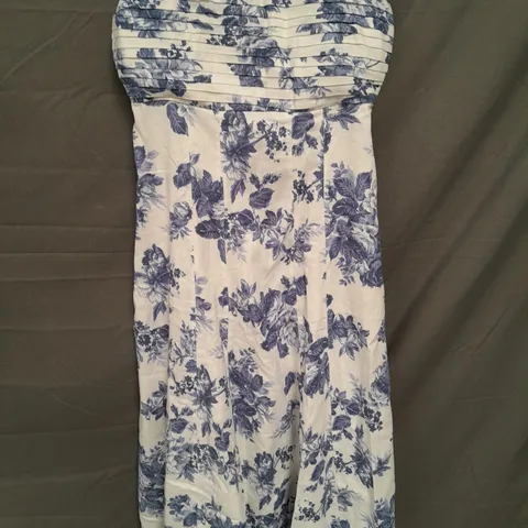 ABERCROMBIE & FITCH LADIES BLUE/WHITE FLORAL DRESS SIZE MEDIUM