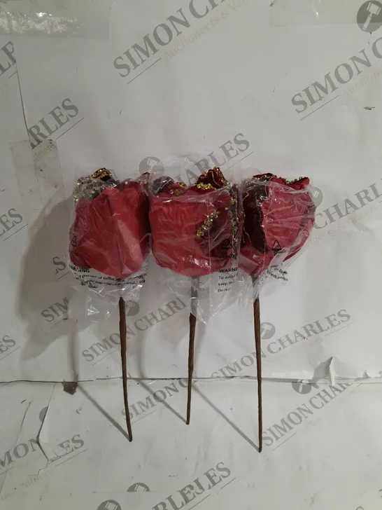 HOME REFLECTIONS SET OF 6 GLITTER ROSE STEMS