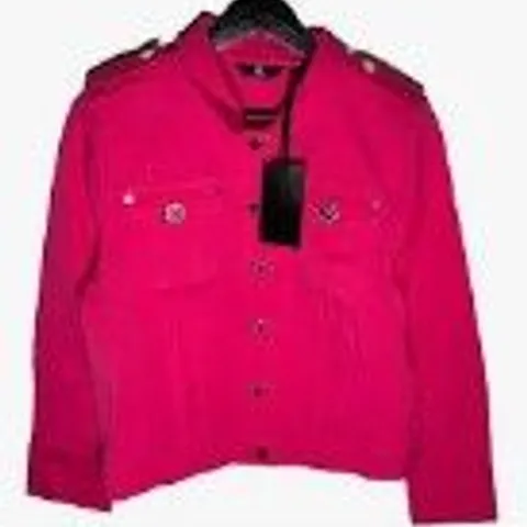 JM FASHION BY JULIEN MACDONALD MILITARY STYLE TWILL JACKET FUSCHIA SIZE 16