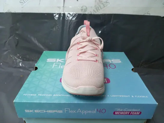 BOXED SKECHERS FLEX APPEAL 4.0 PINK TRAINERS - SIZE 7