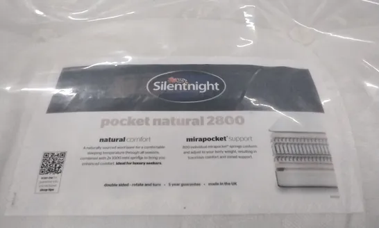 QUALITY BAGGED SILENTNIGHT POCKET NATURAL 2800 KING SIZE 5FT MATTRESS