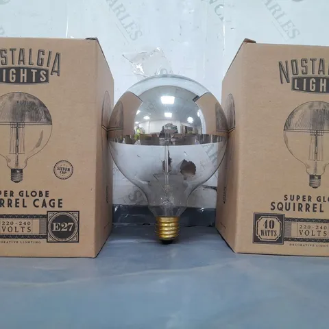 BOXED NOSTALGIA LIGHTS SET OF 12 SUPER GLOBE SQUIRREL CAGE BULBS - COLLECTION ONLY