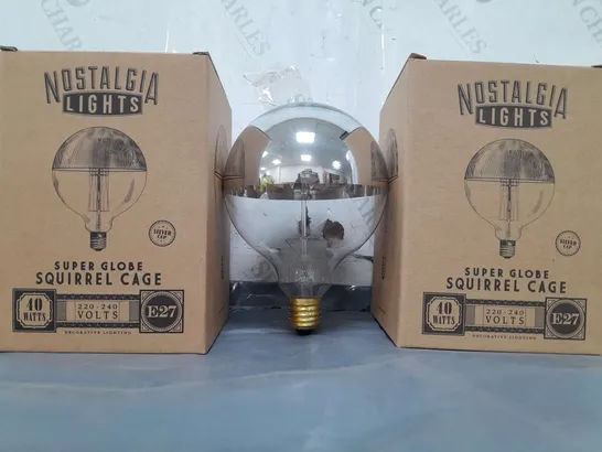 BOXED NOSTALGIA LIGHTS SET OF 12 SUPER GLOBE SQUIRREL CAGE BULBS - COLLECTION ONLY