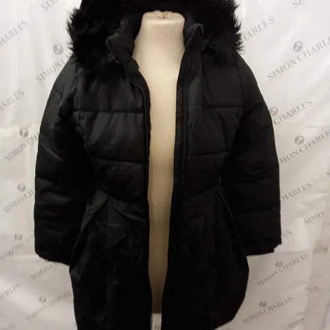 MONSOON CHILDREN BLACK HOODED COAT - 11/12 YEARS