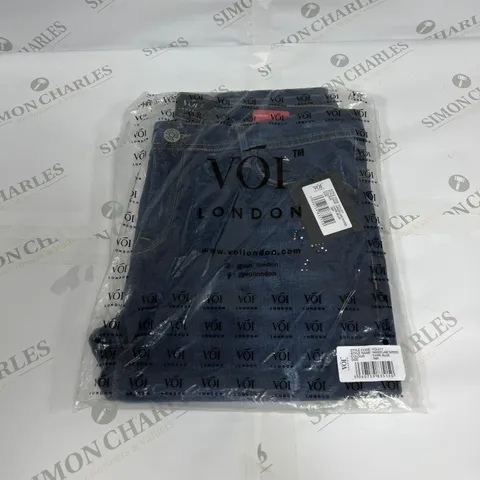 VOI LONDON HANGER LANE TAPERED JEANS IN DARK BLUE SIZE 36R