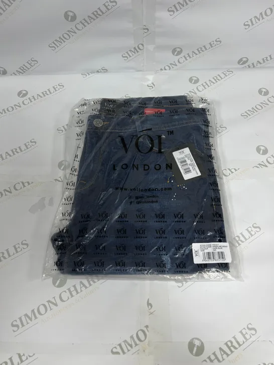 VOI LONDON HANGER LANE TAPERED JEANS IN DARK BLUE SIZE 36R