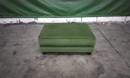 QUALITY DESIGNER LOUNGE CO FOOTSTOOL IN MOSS GREEN VELVET