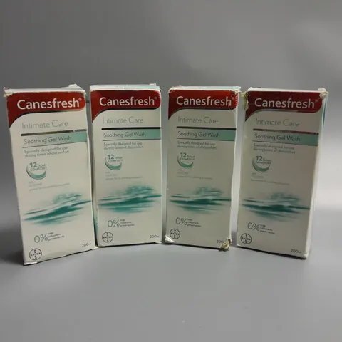 4 BOXED CANESTEN CANESFRESH INTIMATE CARE SOOTHING GEL WASH 200ML 