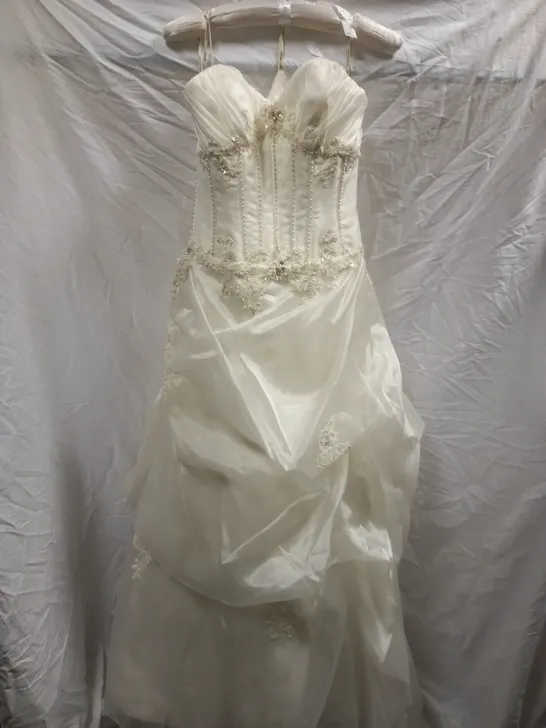 BERKETEX BRIDE TOM FLOWERS WEDDING DRESS, IVORY - SIZE 12