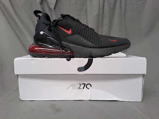 BOXED PAIR OF NIKE AIR MAX 270 SC SHOES IN BLACK/RED UK SIZE 9